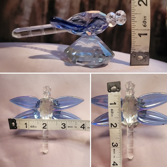 Oleg Cassini Blue Vintage Crystal Dragonfly, 4"x3.5"x1.5" - Picture 9 of 15